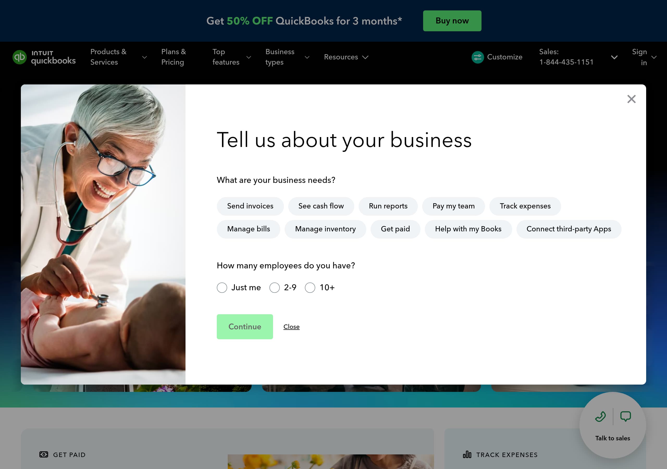 QuickBooks – Footer screenshot Footer – QuickBooks website breakdown
