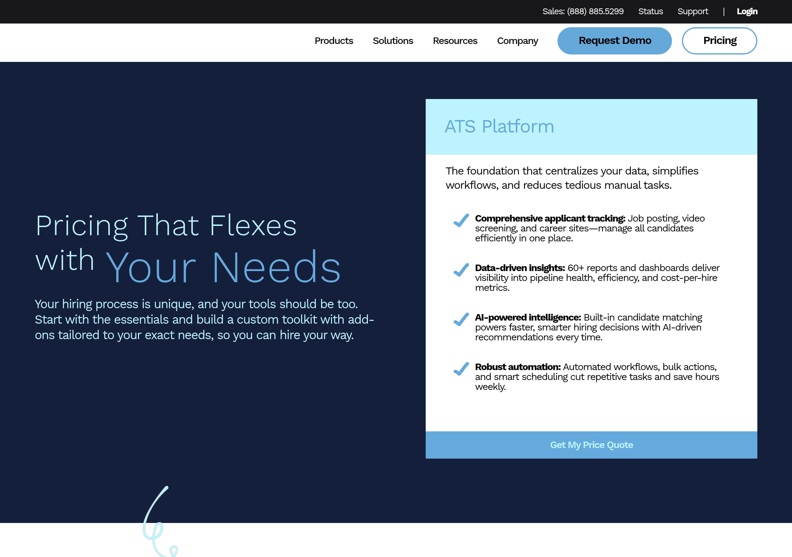 Jobvite – Pricing screenshot Pricing – Jobvite website breakdown