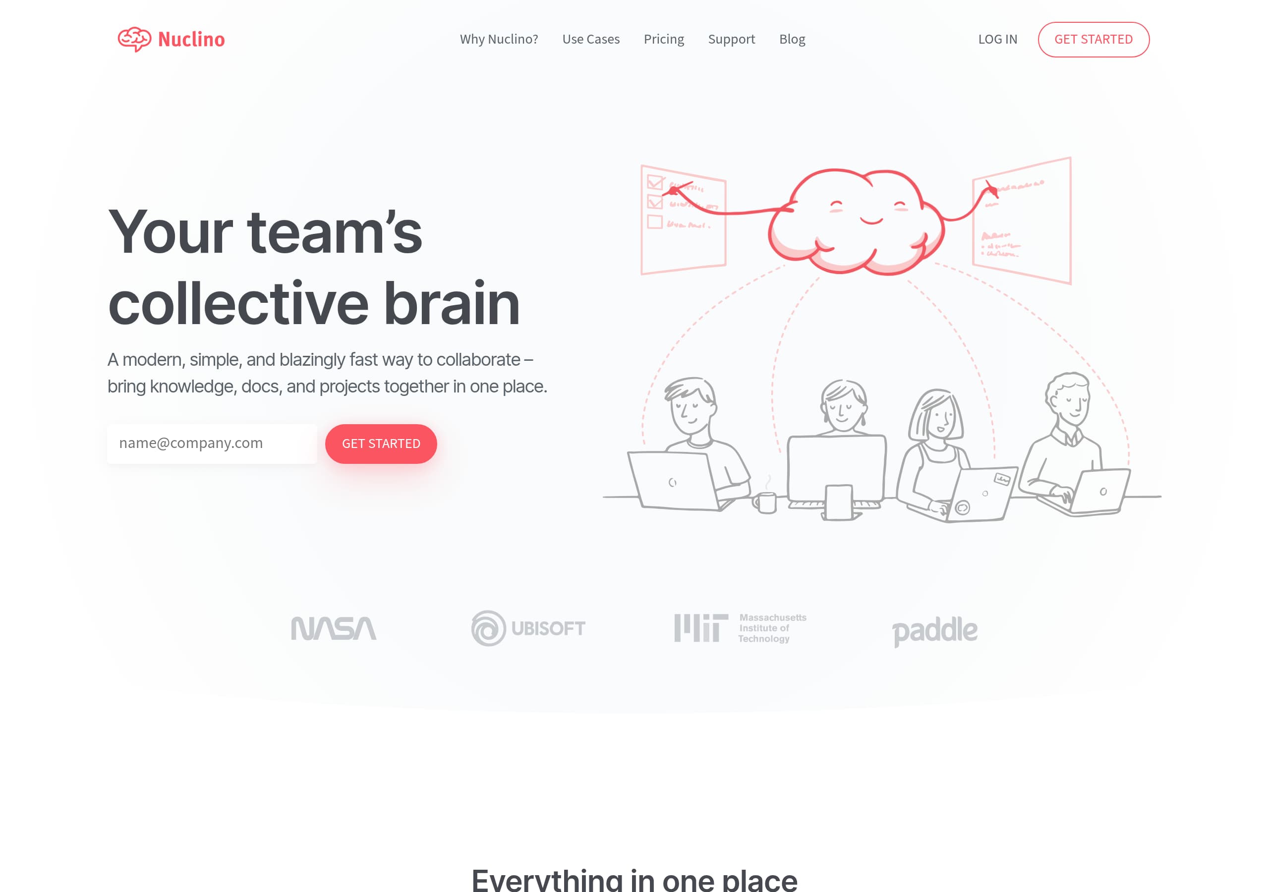 Nuclino – Footer screenshot Footer – Nuclino website breakdown