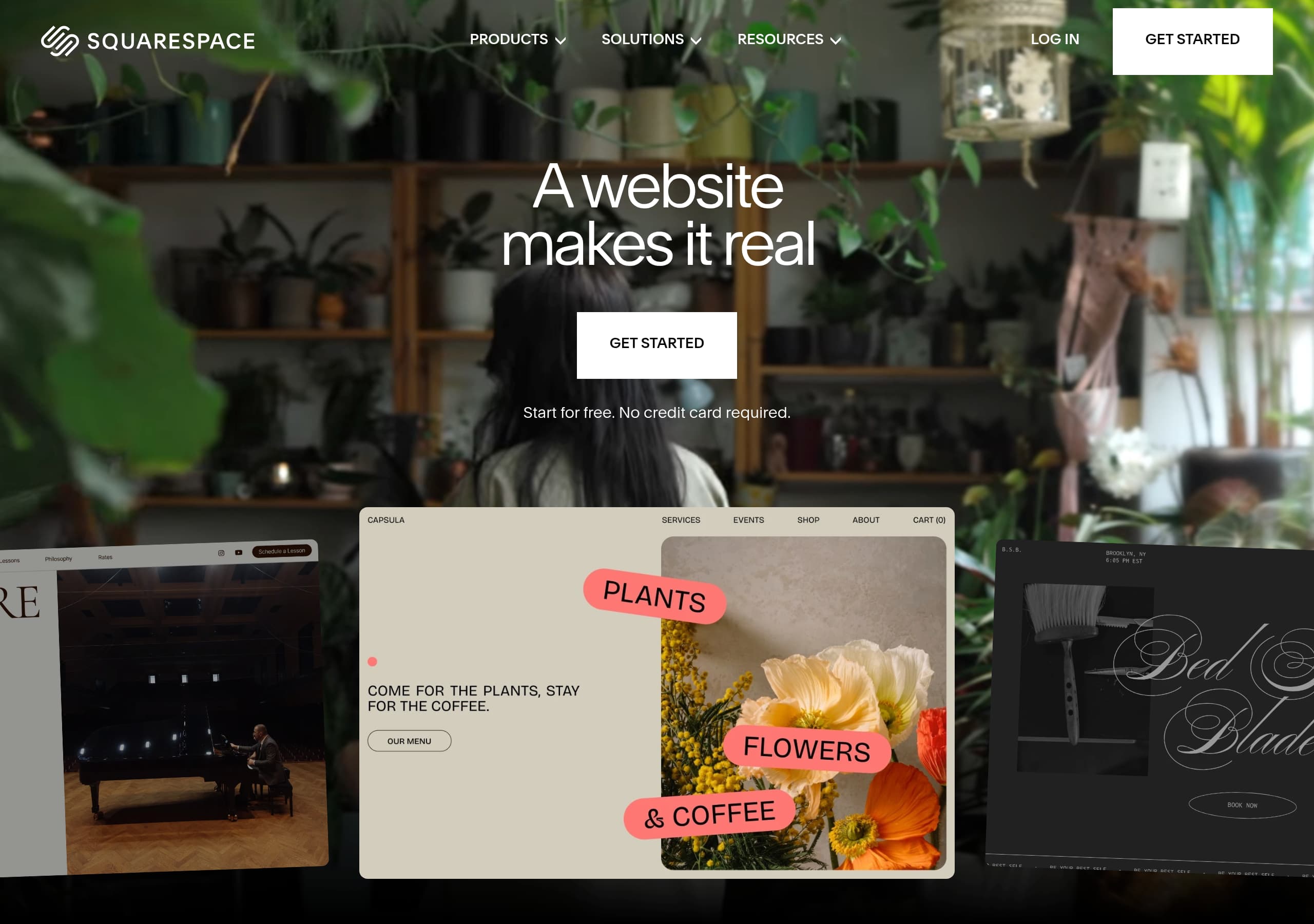 Squarespace homepage – Website breakdown screenshot Homepage of Squarespace marketing site – hero and above-the-fold content