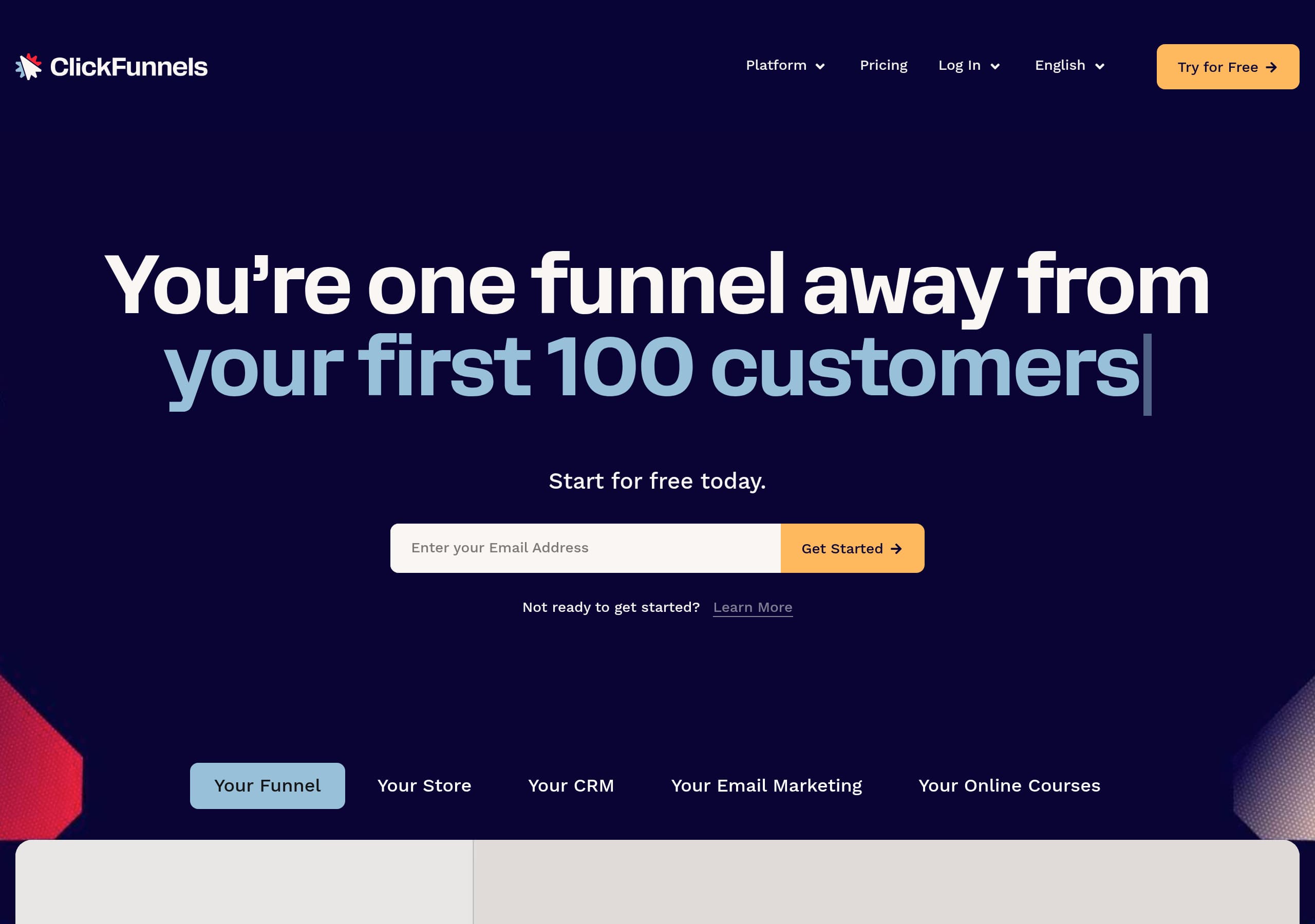 ClickFunnels – Footer screenshot Footer – ClickFunnels website breakdown