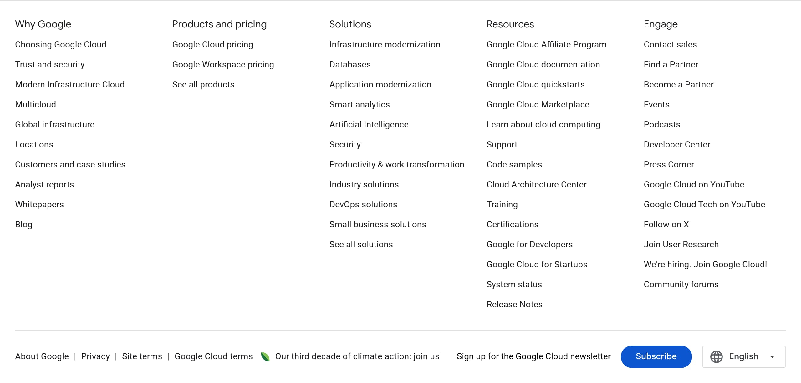 Looker – Footer screenshot Footer – Looker website breakdown