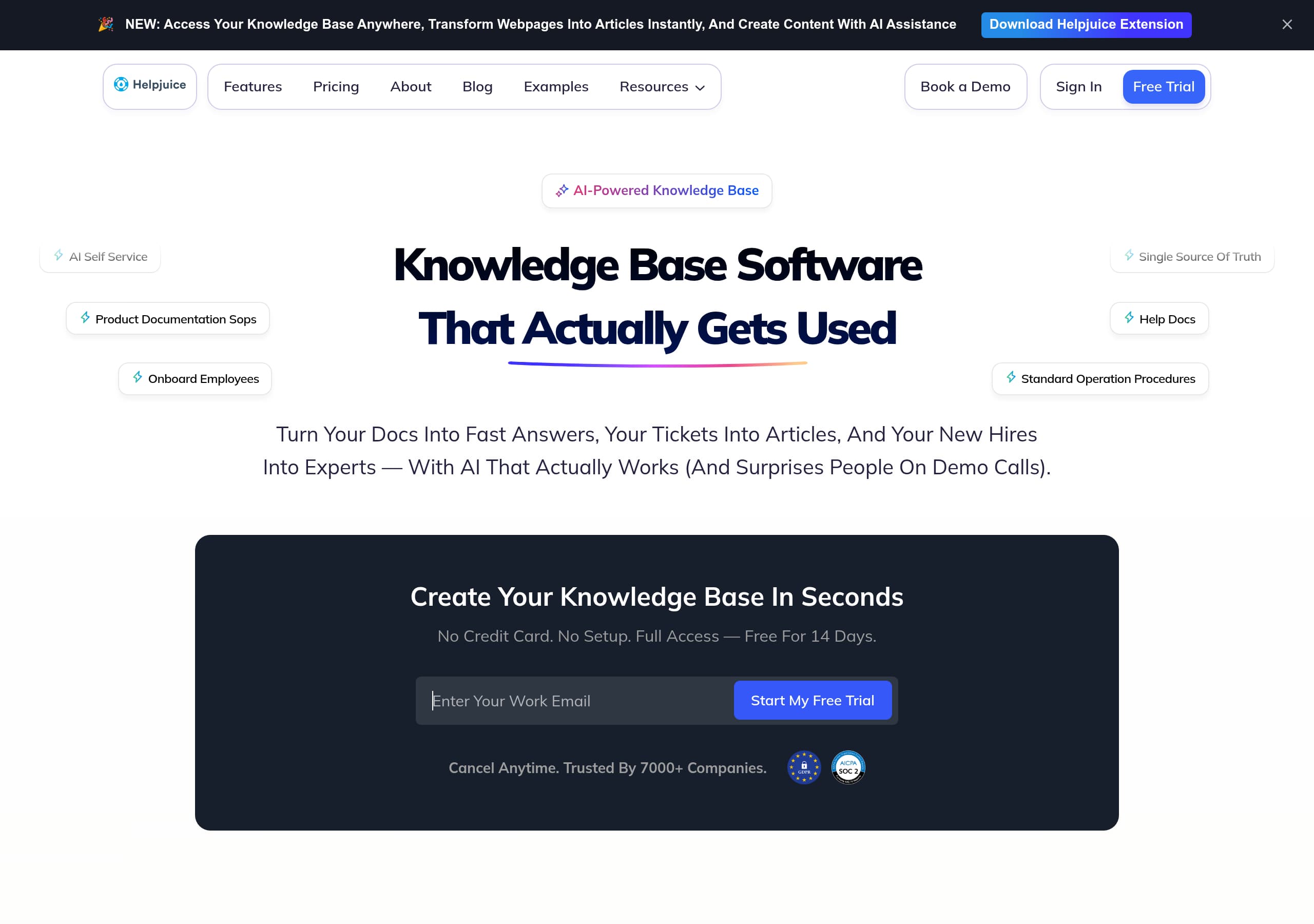 Helpjuice homepage – Website breakdown screenshot Homepage of Helpjuice marketing site – hero and above-the-fold content