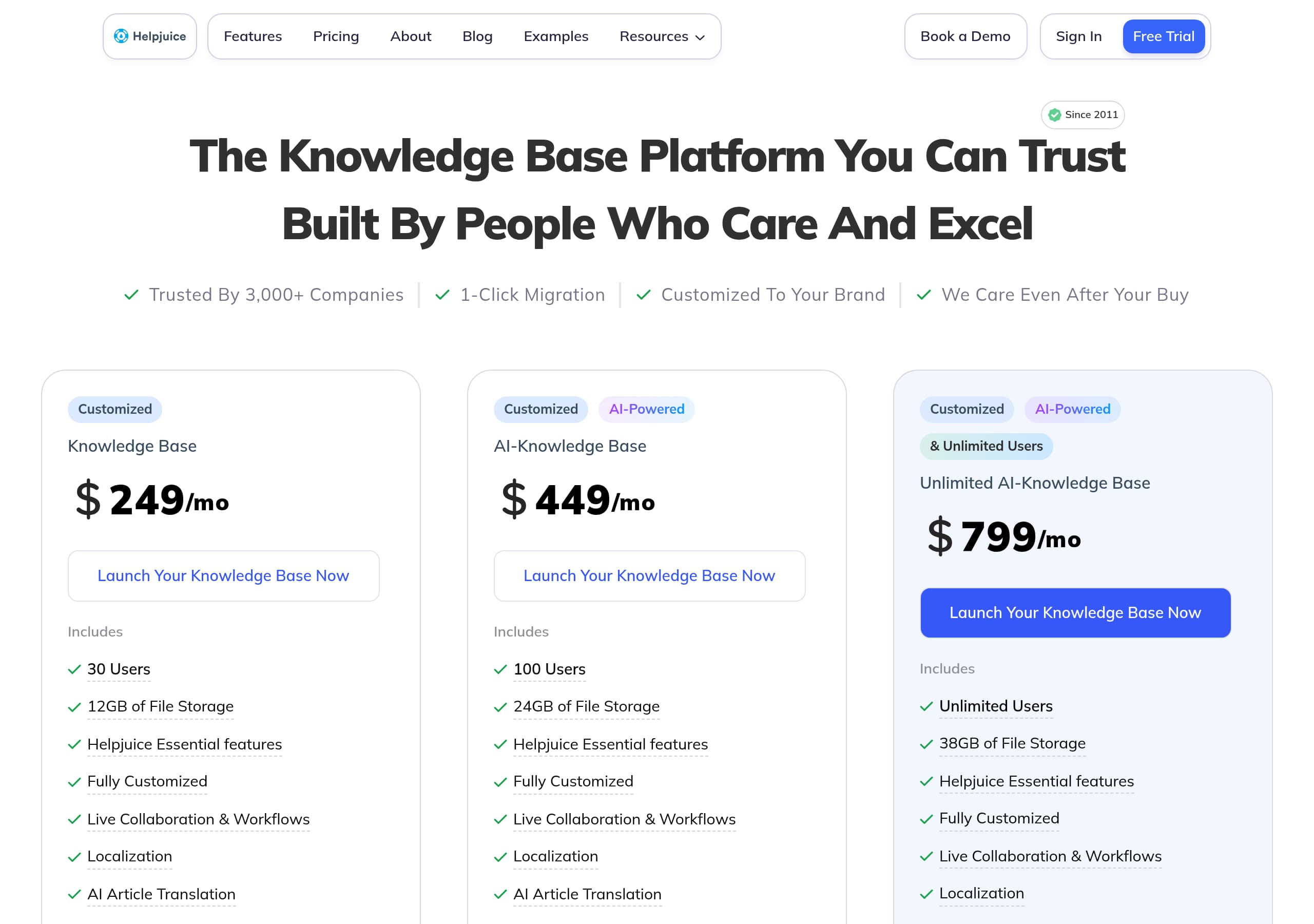 Helpjuice – Pricing screenshot Pricing – Helpjuice website breakdown