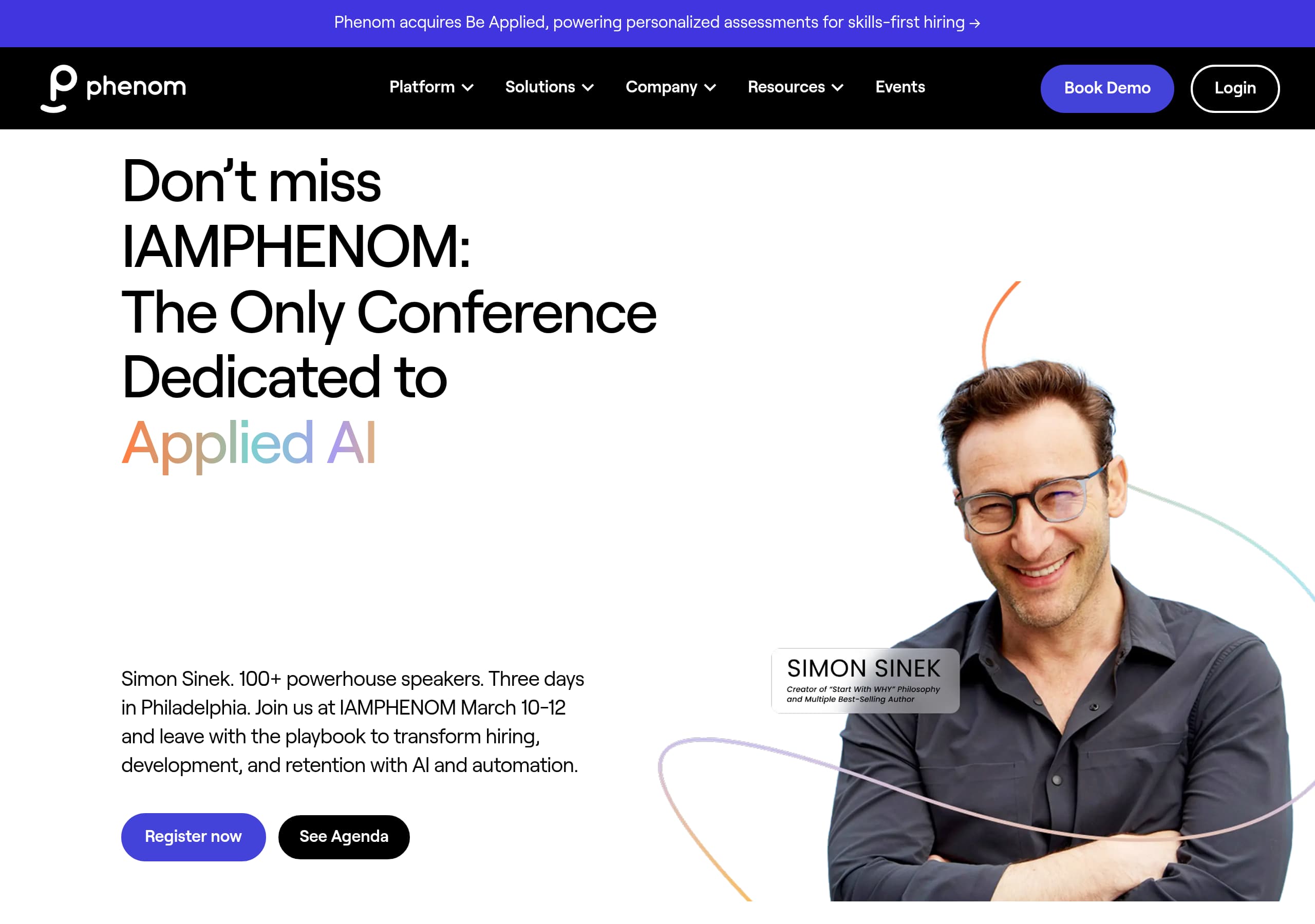 Phenom homepage – Website breakdown screenshot Homepage of Phenom marketing site – hero and above-the-fold content