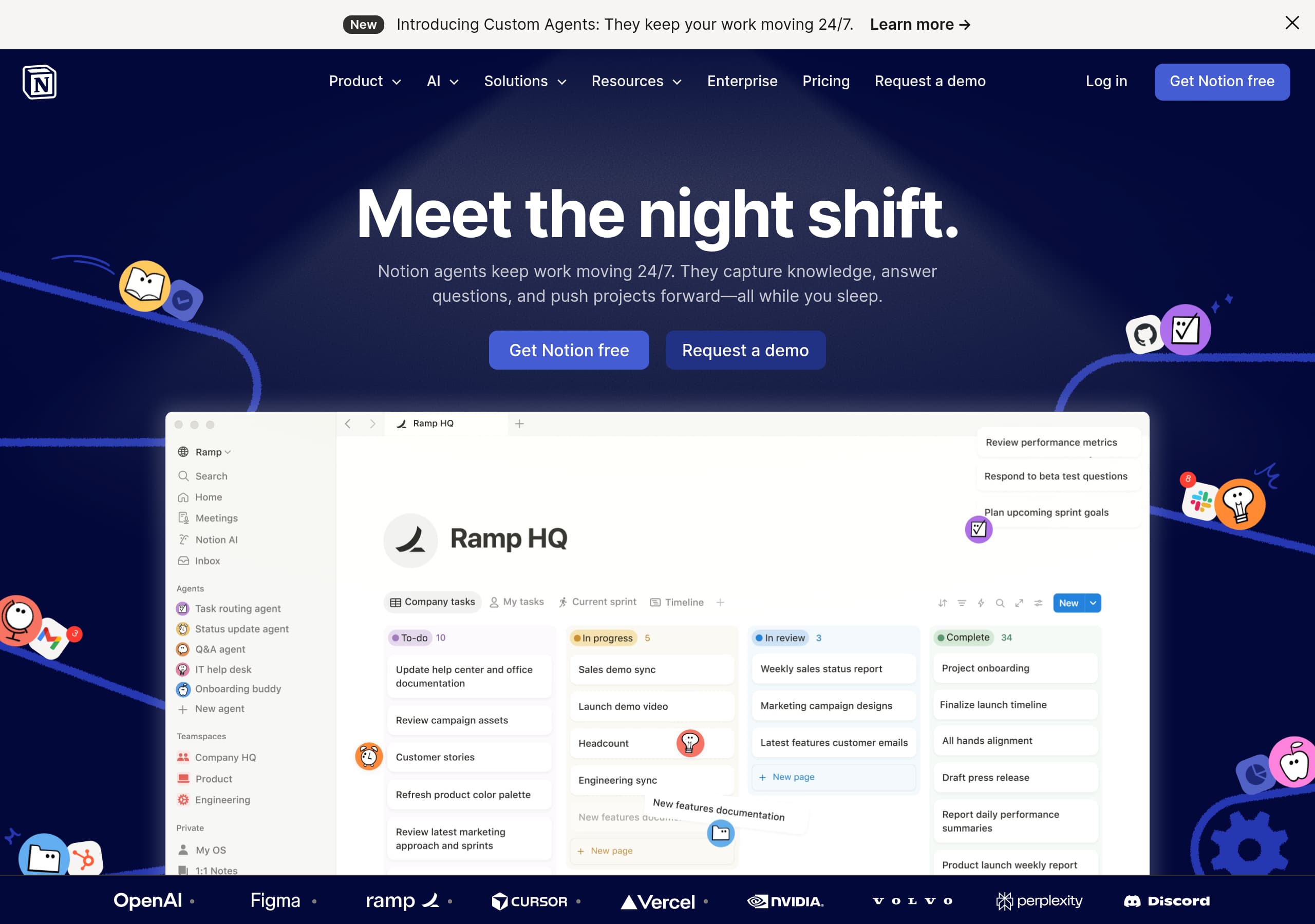 Notion homepage – Website breakdown screenshot Homepage of Notion marketing site – hero and above-the-fold content
