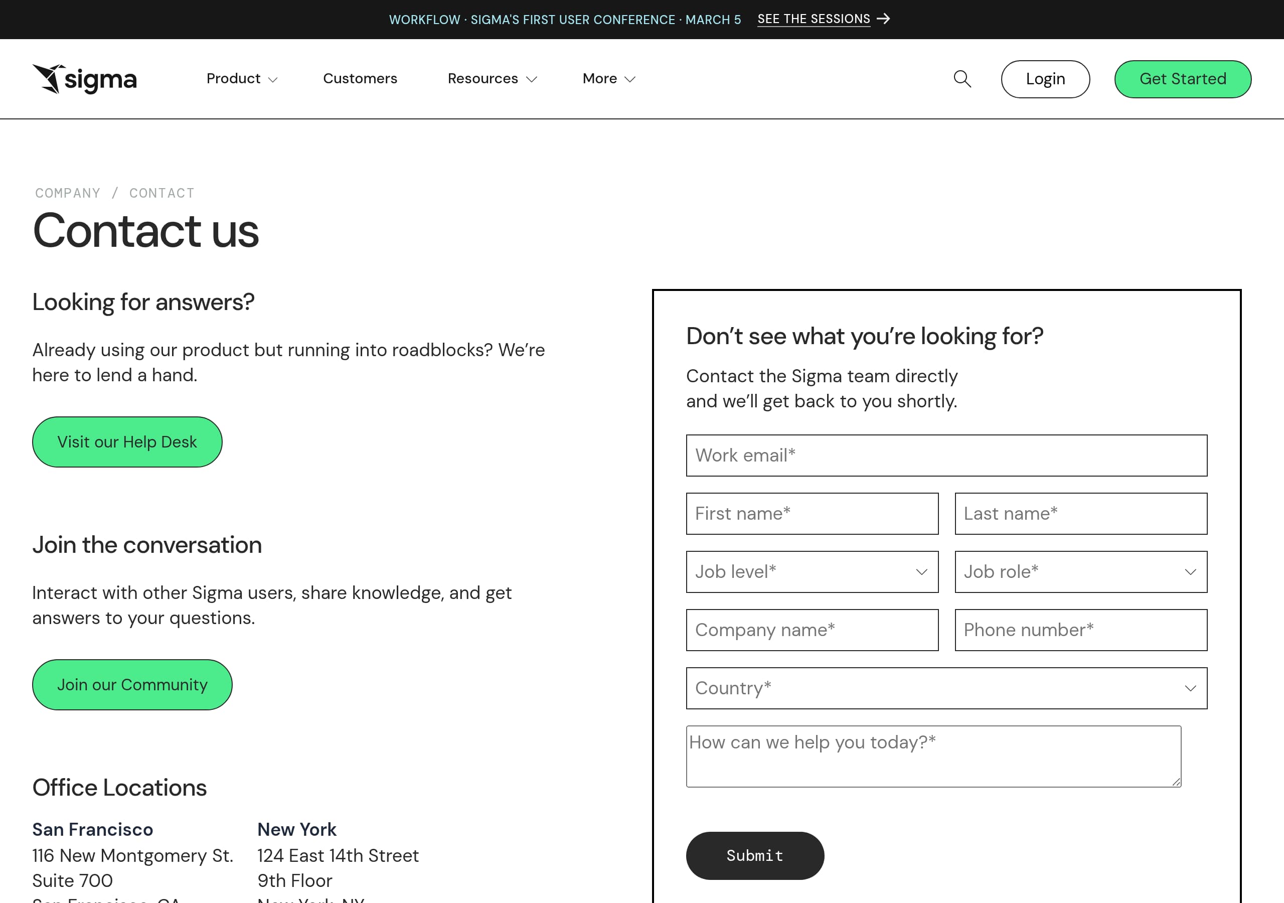 Sigma Computing – Pricing screenshot Pricing – Sigma Computing website breakdown
