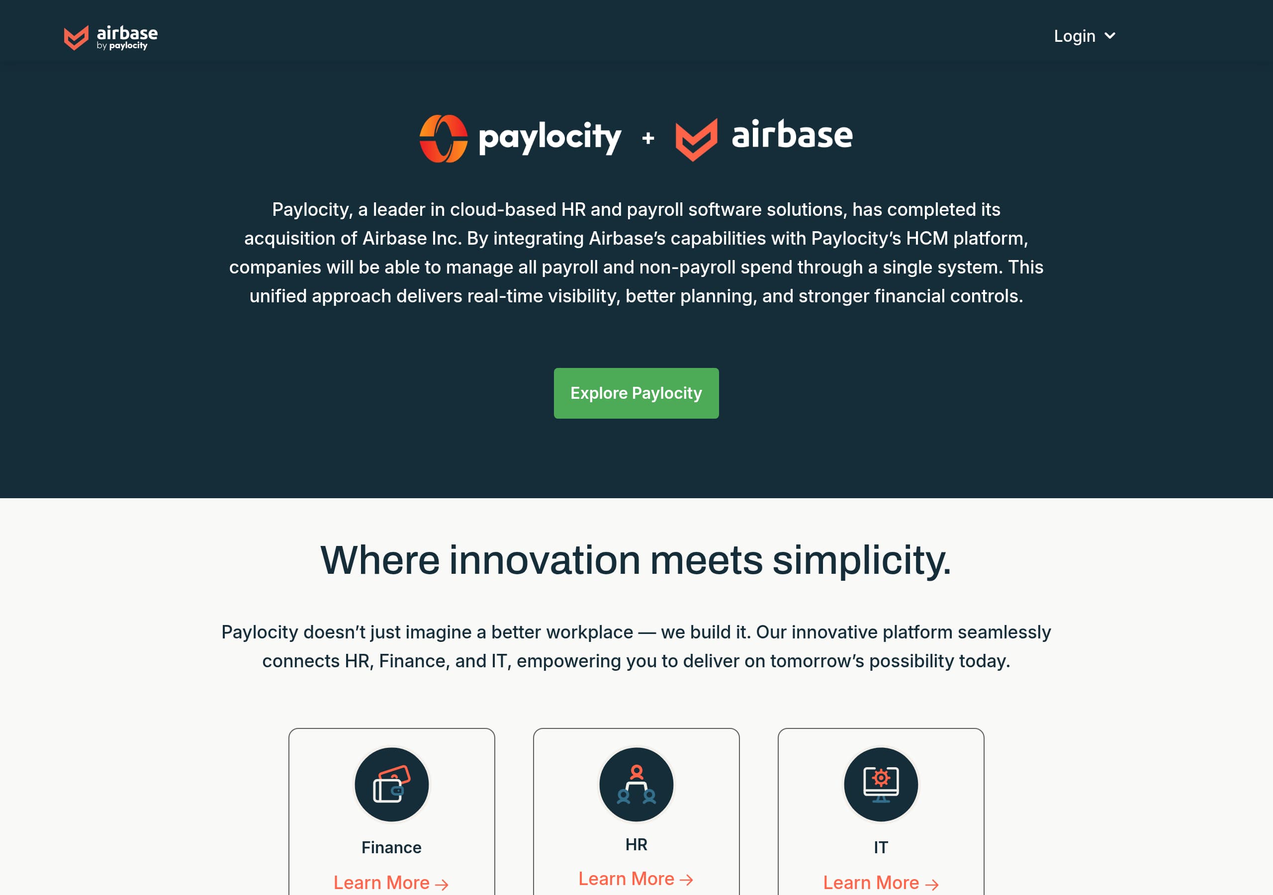 Airbase homepage – Website breakdown screenshot Homepage of Airbase marketing site – hero and above-the-fold content