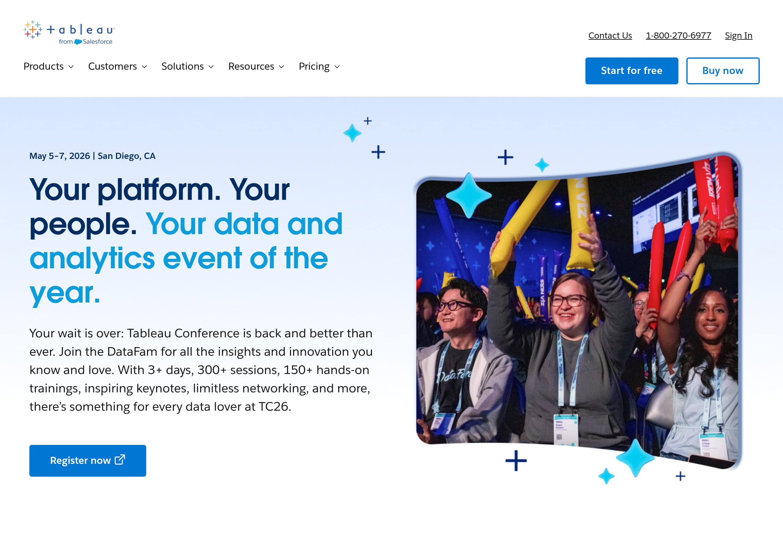 Tableau homepage – Website breakdown screenshot Homepage of Tableau marketing site – hero and above-the-fold content
