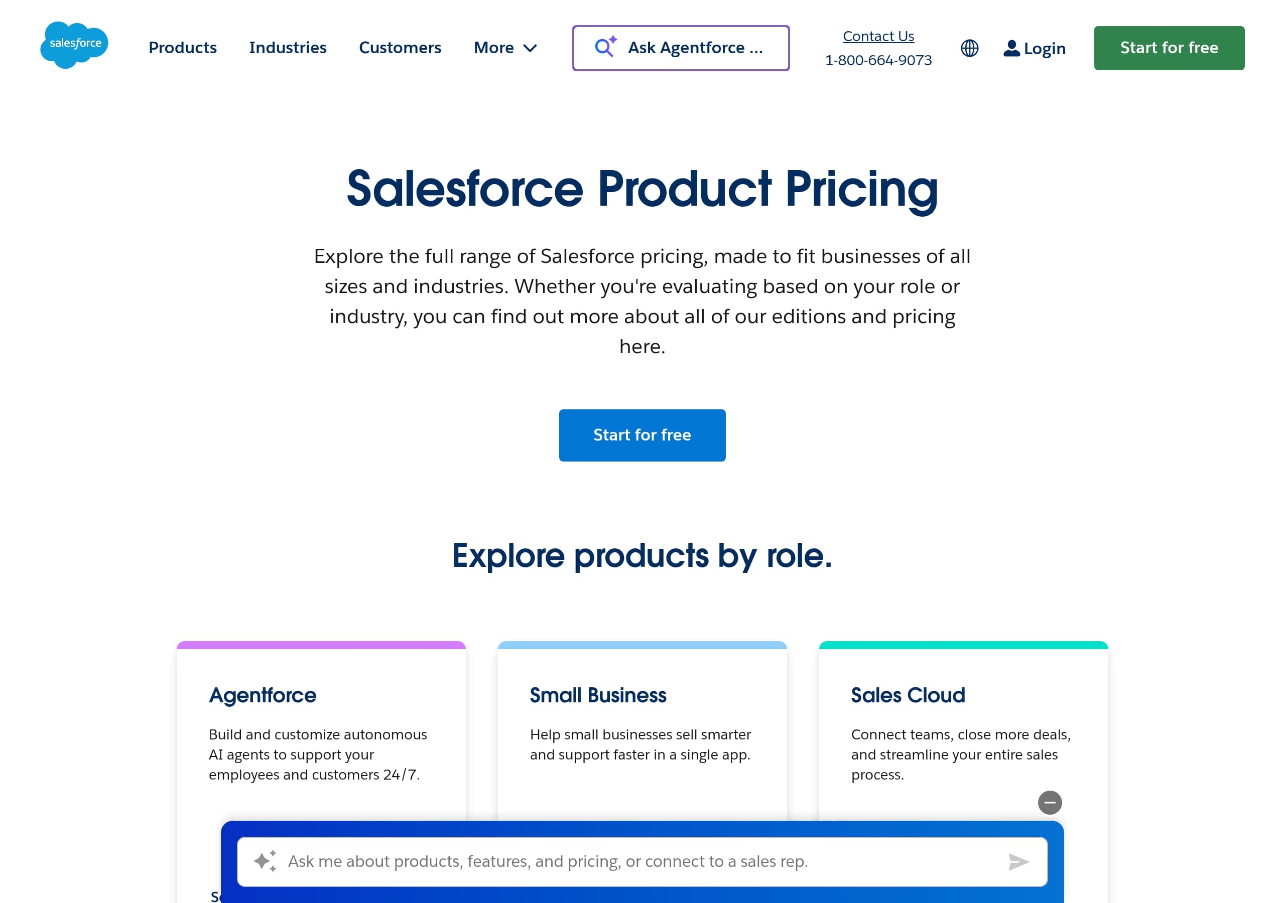 Salesforce – Pricing screenshot Pricing – Salesforce website breakdown